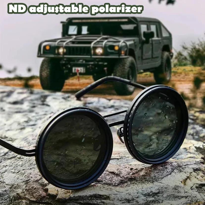 š„LAST DAY -BUY 2 GET 1 FREEš„Adjustable Tint Polarized Round Sunglasses