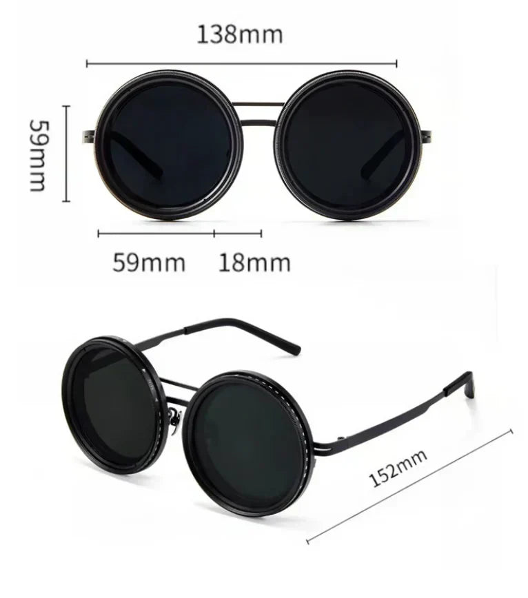 š„LAST DAY -BUY 2 GET 1 FREEš„Adjustable Tint Polarized Round Sunglasses