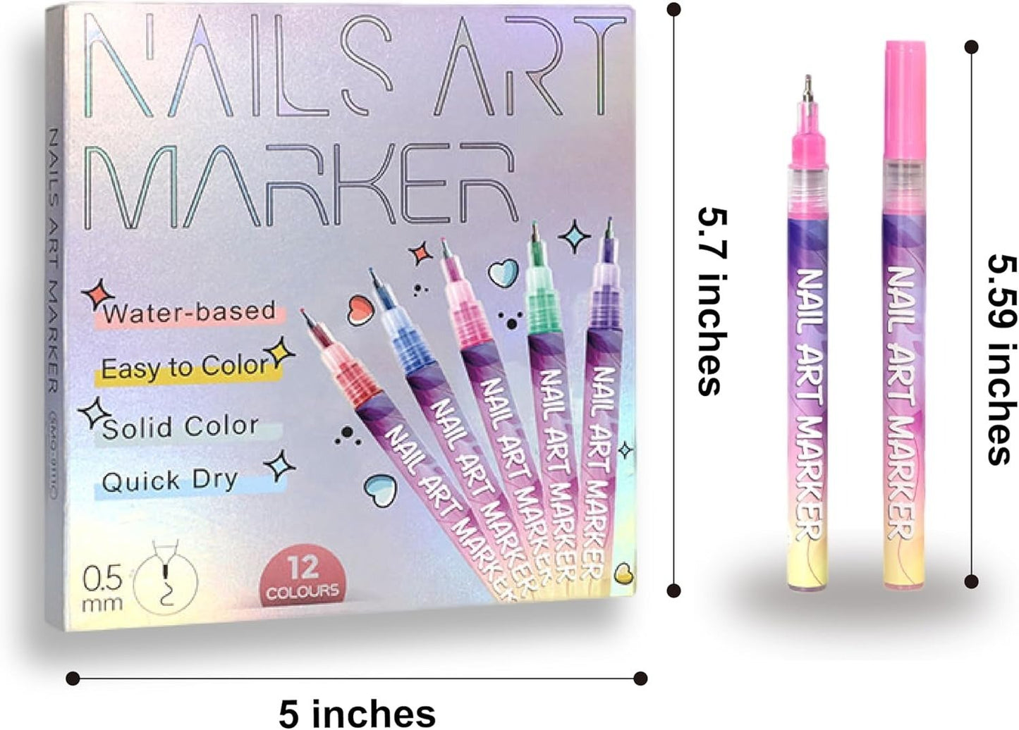 💜 LAST DAY PROMOTION - 50%OFF 💜12 Colors Nail Art Pens Set