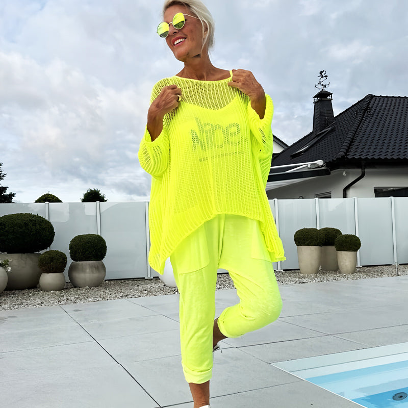 💜 LAST DAY PROMOTION - 50%OFF💜Women's Letter Print Jumpsuit + Hollow Smock Leisure Suit