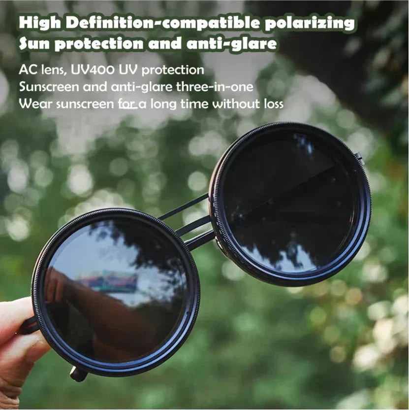 š„LAST DAY -BUY 2 GET 1 FREEš„Adjustable Tint Polarized Round Sunglasses