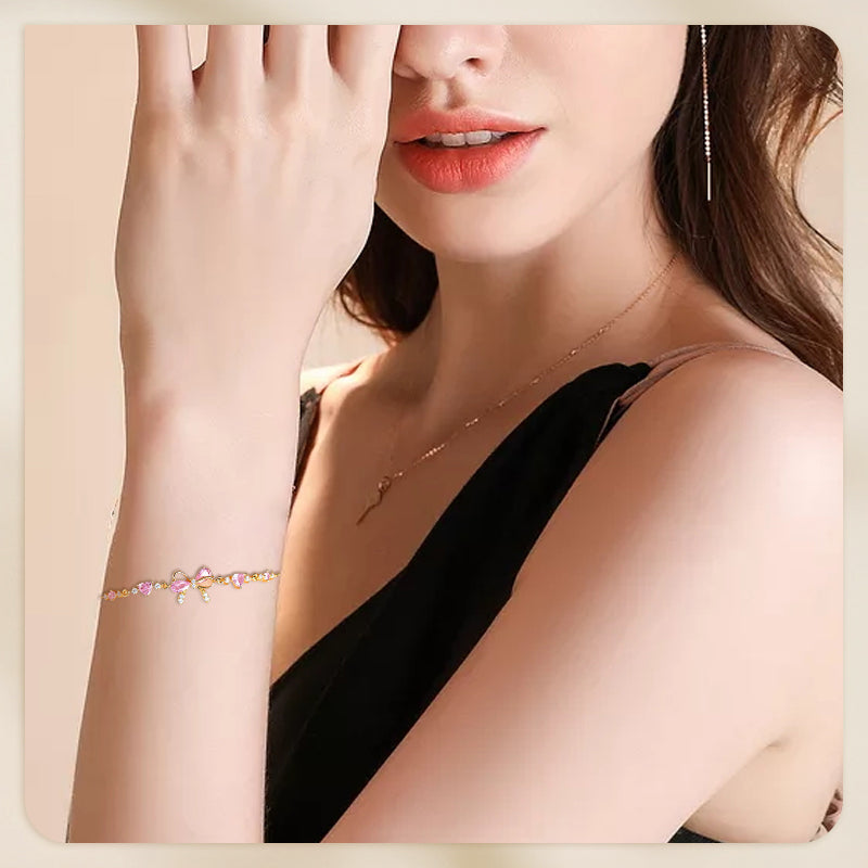 💜 LAST DAY PROMOTION - 50%OFF 💜Women’s Delicate Pink Bow Bracelet