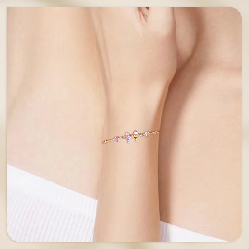 💜 LAST DAY PROMOTION - 50%OFF 💜Women’s Delicate Pink Bow Bracelet