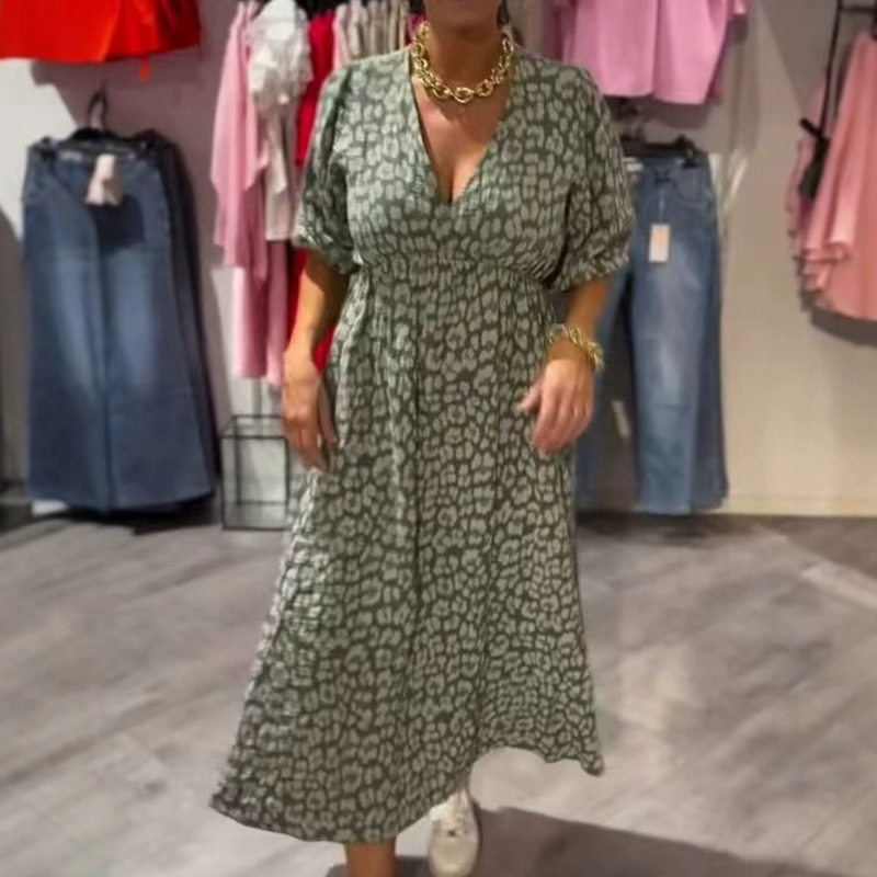 💜 LAST DAY PROMOTION - 50%OFF💜Women's V-Neck Printed Dress