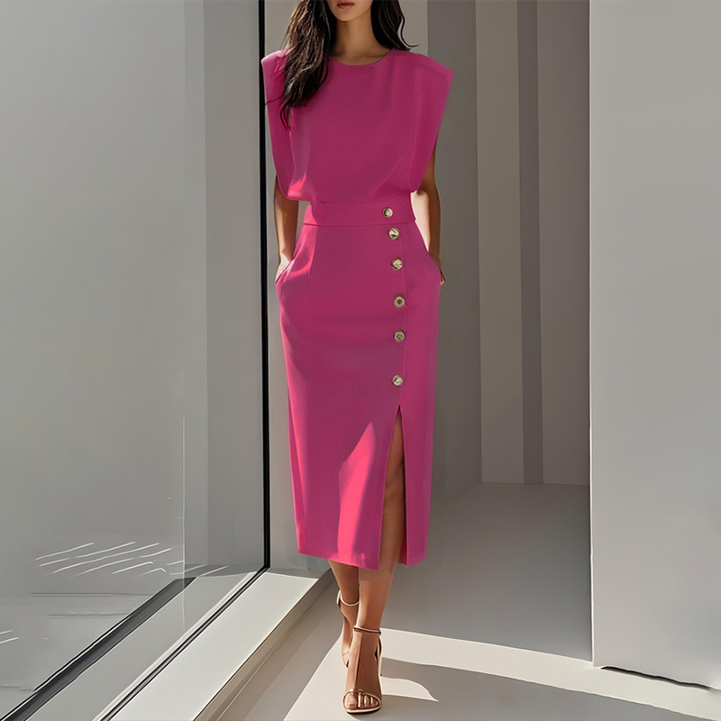💜LAST DAY PROMOTION - 50%OFF💜French Elegance! Slit Midi Skirt | Draped Fabric with a Slight Waist Tuck