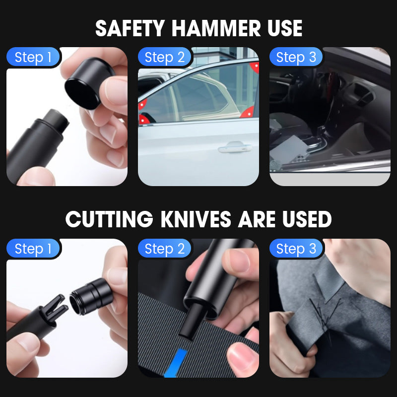 š„LAST DAY - BUY 2 GET 1 FREEš„Multi-Functional Dual-Headed Car Safety Hammer