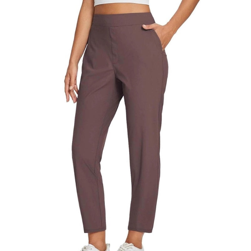 💜LAST DAY PROMOTION - 50%OFF💜Women's High-Waisted Elastic Pants with Zipper Pockets