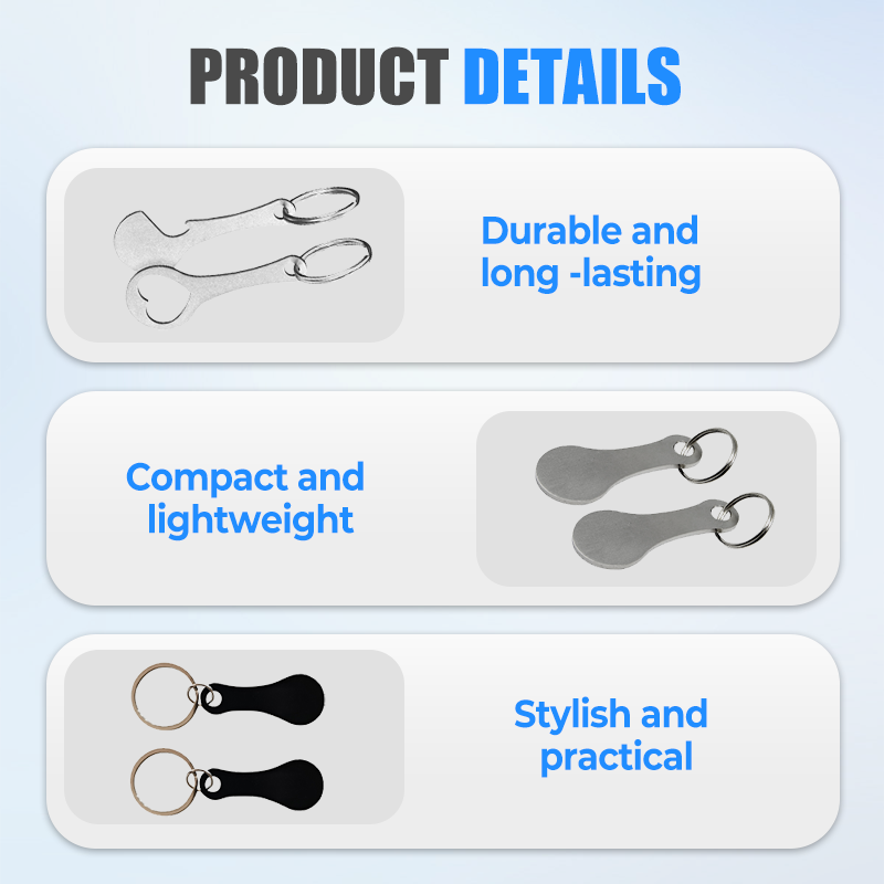 🔥 LAST DAY PROMOTION - 50%OFF 🔥2 Pieces Stainless Steel Shopping Trolley Token Keyrings