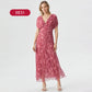 💜LAST DAY PROMOTION - 50%OFF💜Women's Off-the-Shoulder V-Neck Printed Dress