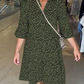 💜 LAST DAY PROMOTION - 50%OFF💜Women's Trendy Leopard Print V-Neck Loose Fit Dress