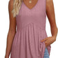 💜LAST DAY PROMOTION - 50%OFF💜Women's Print Flowy Sleeveless V Neck Peplum Tank Tops