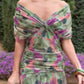 💜LAST DAY PROMOTION - 50%OFF💜Women's Off-the-Shoulder V-Neck Printed Dress