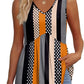 💜LAST DAY PROMOTION - 50%OFF💜Women's Print Flowy Sleeveless V Neck Peplum Tank Tops