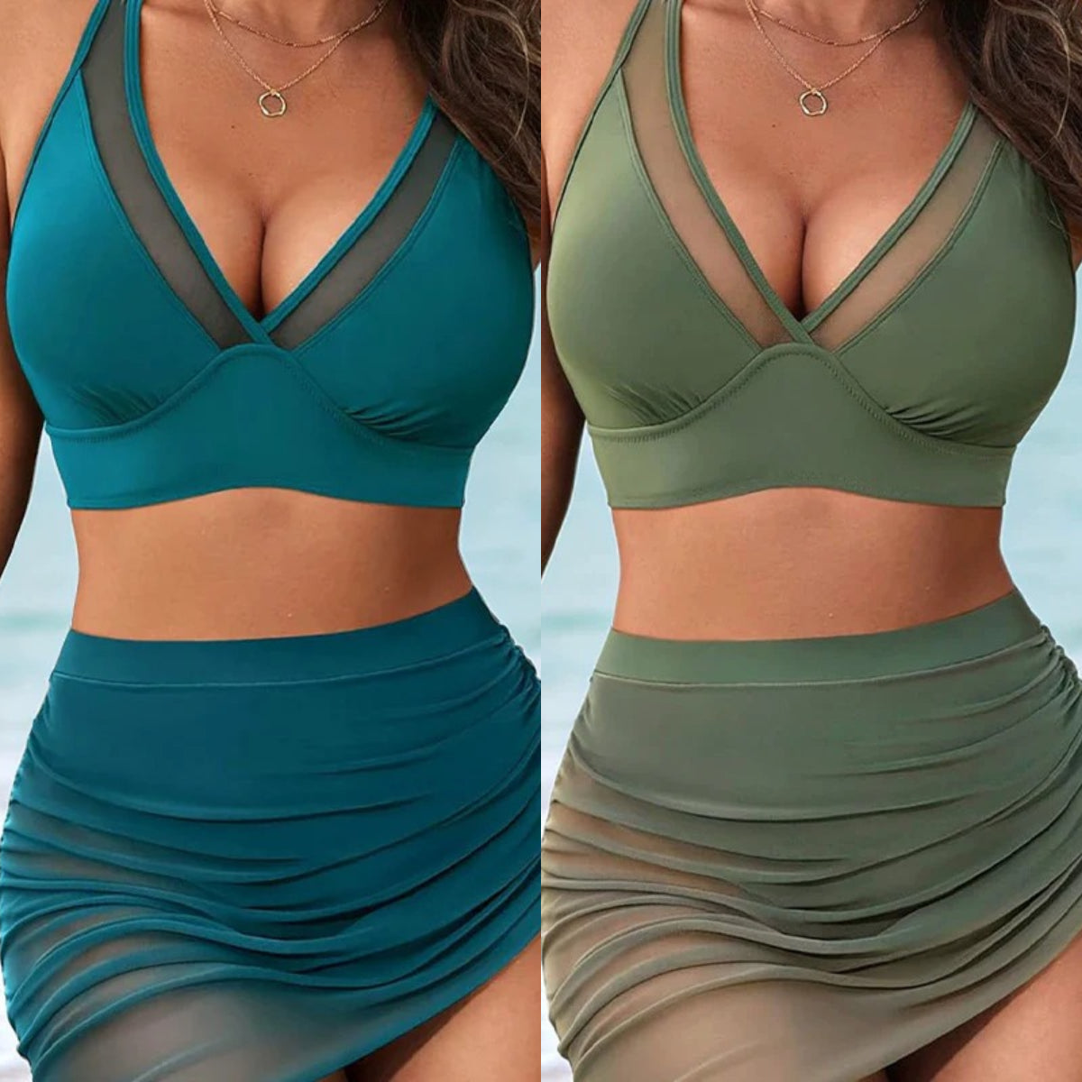 👙2025 LAST DAY SALE 50% OFF💐Swim Skirt High Waisted Bikini Sets Tummy Control Swimsuits