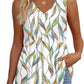 💜LAST DAY PROMOTION - 50%OFF💜Women's Print Flowy Sleeveless V Neck Peplum Tank Tops