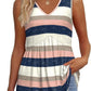 💜LAST DAY PROMOTION - 50%OFF💜Women's Print Flowy Sleeveless V Neck Peplum Tank Tops