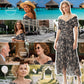 💜LAST DAY PROMOTION - 50%OFF💜Women's Off-the-Shoulder V-Neck Printed Dress