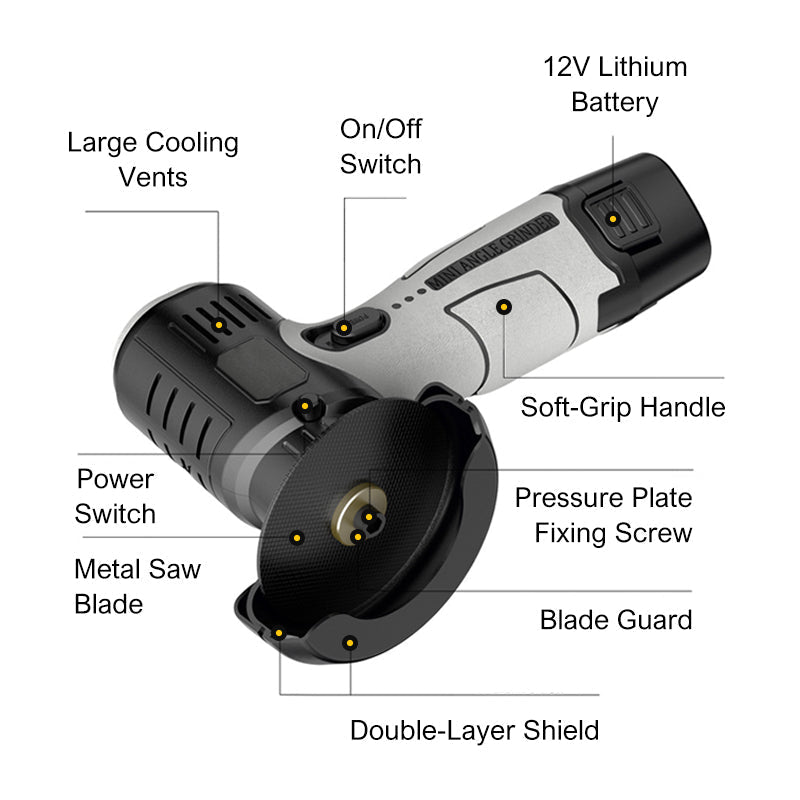 🔥LAST DAY PROMOTION - 50%OFF🔥12V Mini Angle Grinder with Cutting Disc🧰