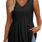 💜LAST DAY PROMOTION - 50%OFF💜Women's Print Flowy Sleeveless V Neck Peplum Tank Tops
