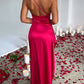 💜 LAST DAY PROMOTION 50%OFF 💜Fits Your Curves Satin One Shoulder Drape Slit Maxi Dress
