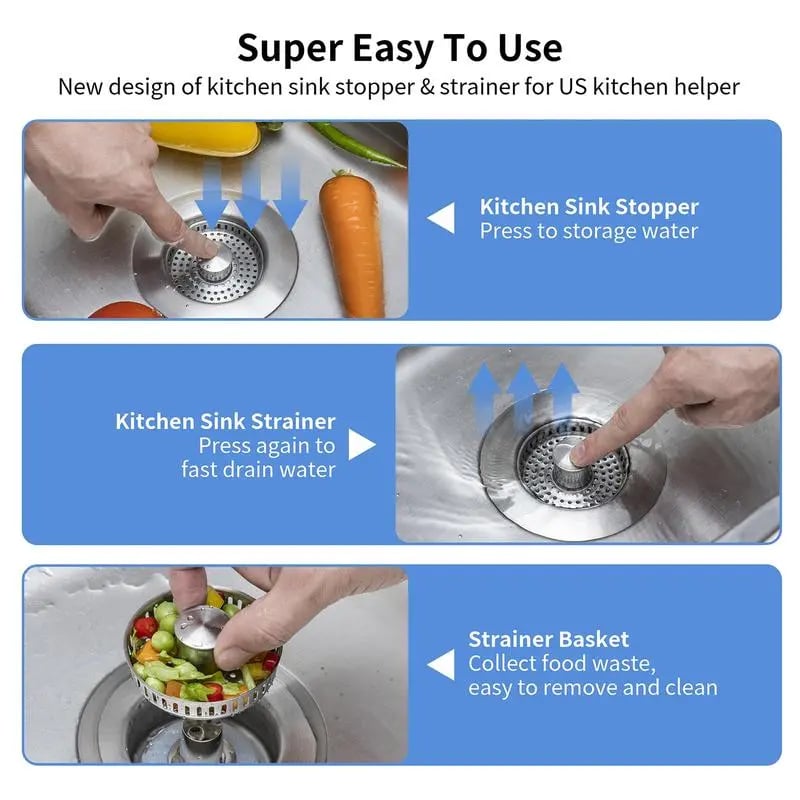🔥LAST DAY PROMOTION - 50%OFF🔥3 in 1 Kitchen Sink Drain Strainer Kitchen Gadgets
