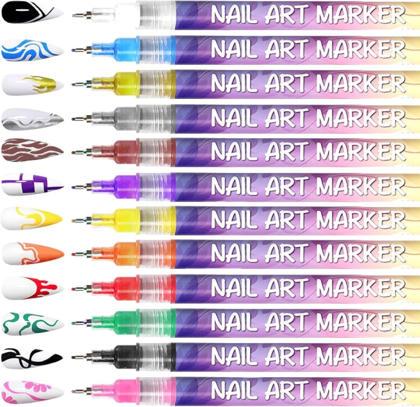 💜 LAST DAY PROMOTION - 50%OFF 💜12 Colors Nail Art Pens Set
