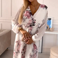 💜 LAST DAY PROMOTION - 50%OFF💜Women's V-Neck White Floral Dress With Belt