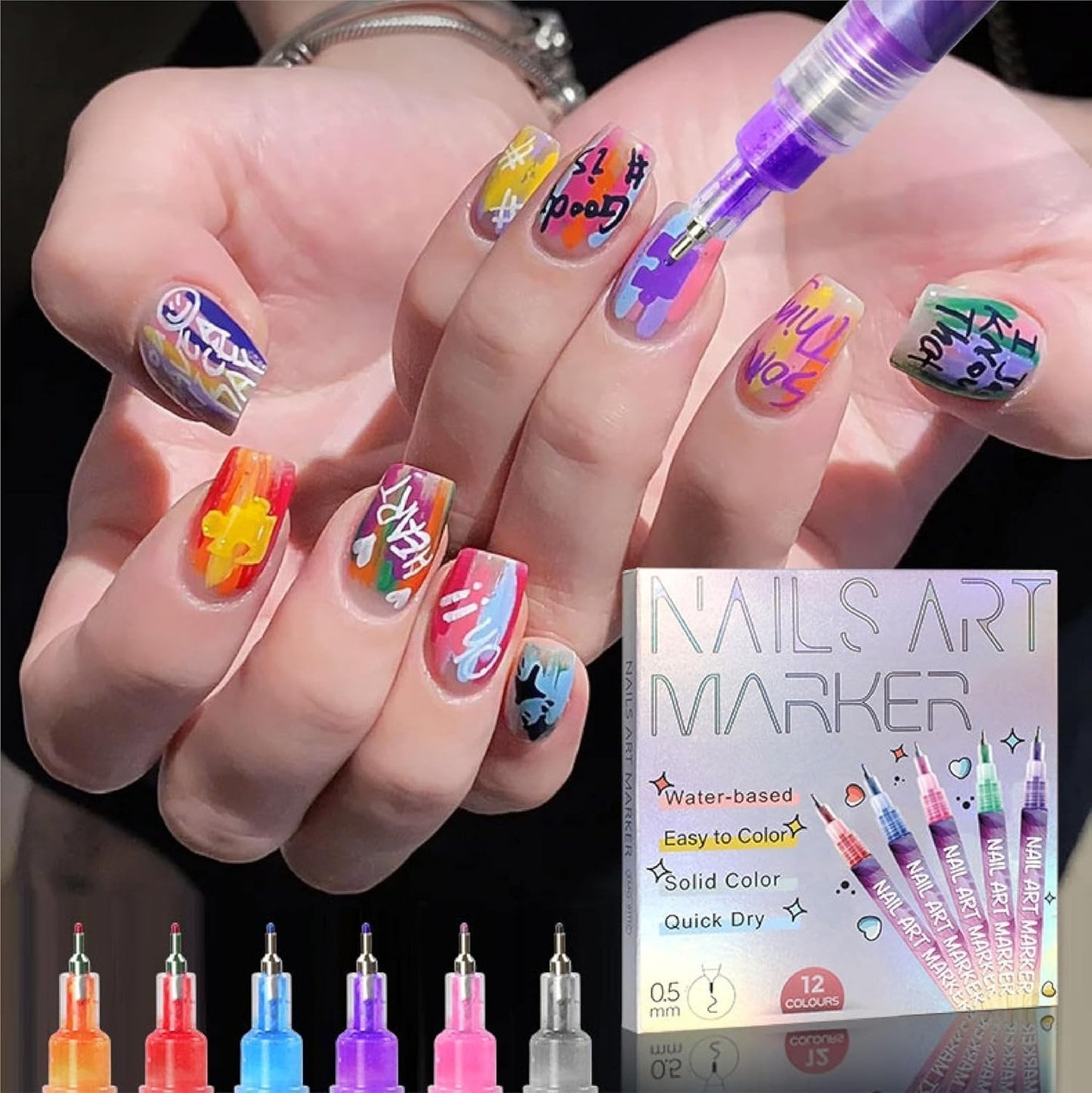 💜 LAST DAY PROMOTION - 50%OFF 💜12 Colors Nail Art Pens Set