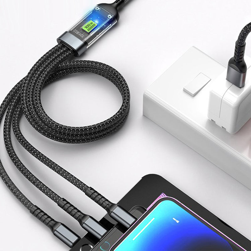 🔥LAST DAY PROMOTION - 50%OFF🔥Transparent Luminous 3-in-1 Super Fast Charging Cable