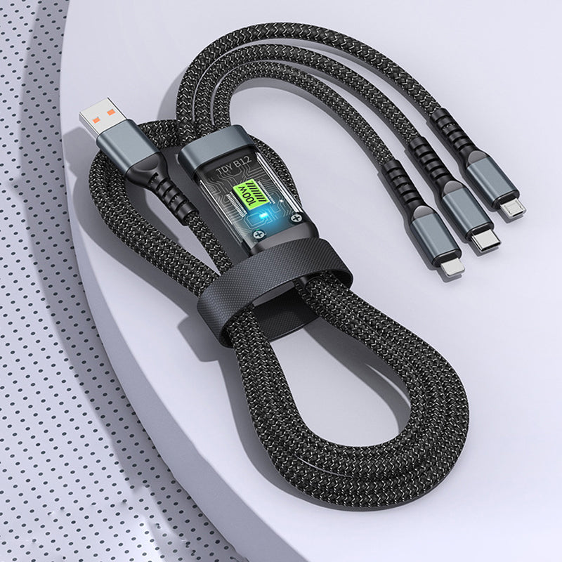 🔥LAST DAY PROMOTION - 50%OFF🔥Transparent Luminous 3-in-1 Super Fast Charging Cable