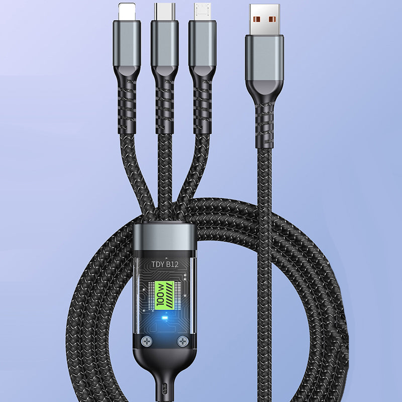 🔥LAST DAY PROMOTION - 50%OFF🔥Transparent Luminous 3-in-1 Super Fast Charging Cable
