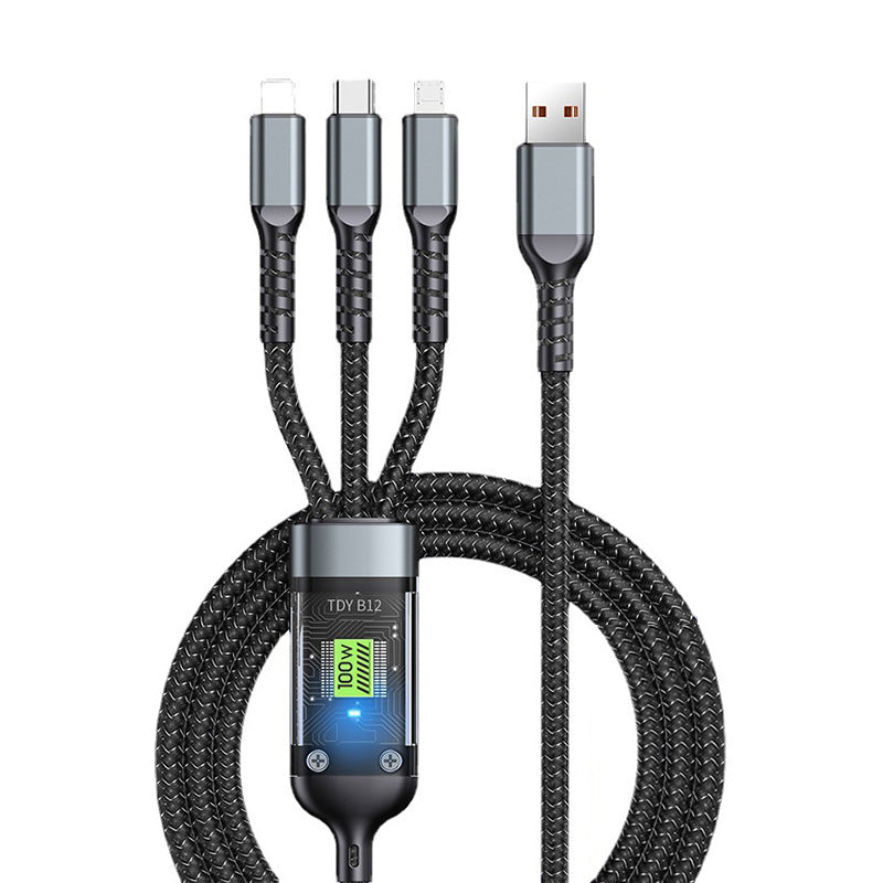 🔥LAST DAY PROMOTION - 50%OFF🔥Transparent Luminous 3-in-1 Super Fast Charging Cable