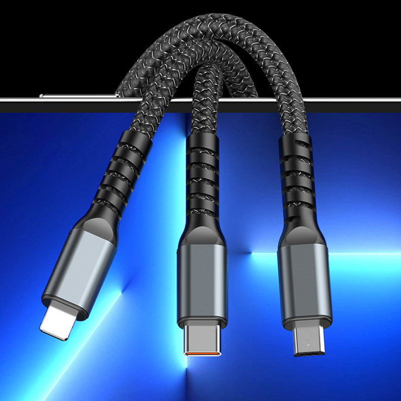 🔥LAST DAY PROMOTION - 50%OFF🔥Transparent Luminous 3-in-1 Super Fast Charging Cable
