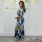 💜LAST DAY PROMOTION - 50%OFF💜Women's Summer Fashion Leaf Print Plus Size Bodysuit with Elastic Waist