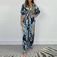 💜LAST DAY PROMOTION - 50%OFF💜Women's Summer Fashion Leaf Print Plus Size Bodysuit with Elastic Waist