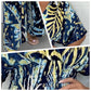 💜LAST DAY PROMOTION - 50%OFF💜Women's Summer Fashion Leaf Print Plus Size Bodysuit with Elastic Waist