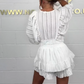 💜 LAST DAY PROMOTION - 50%OFF💜V-Neck Top & Ruffle Hem Shorts Set