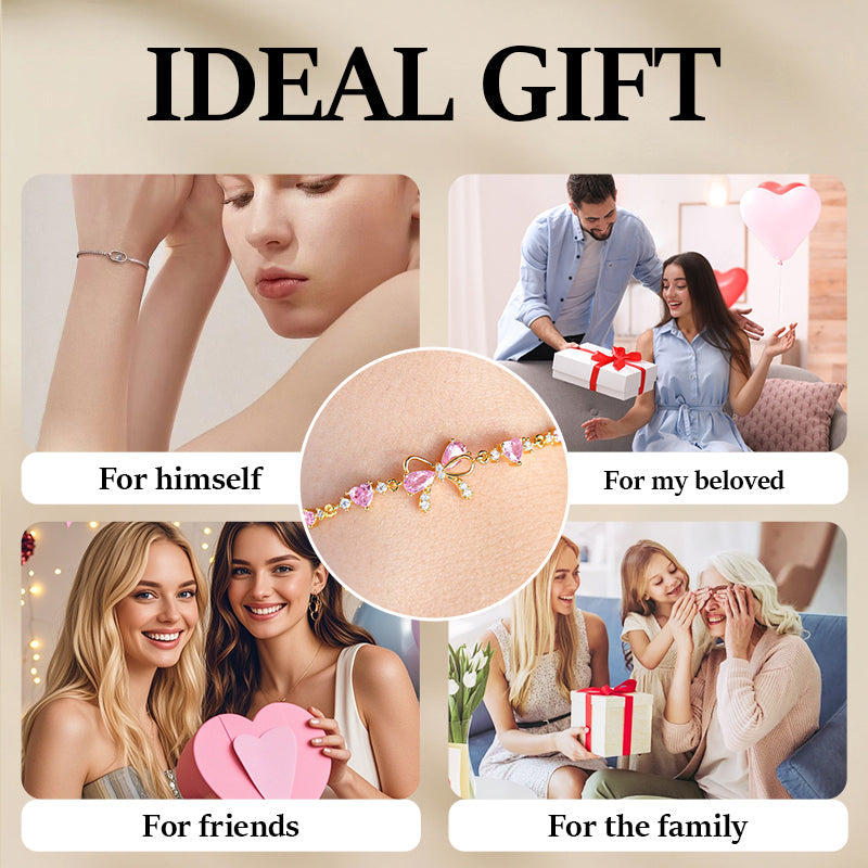 💜 LAST DAY PROMOTION - 50%OFF 💜Women’s Delicate Pink Bow Bracelet