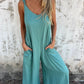 💜LAST DAY PROMOTION - 50%OFF💜Women's Casual Loose Cotton-Linen Blend Jumpsuit with Pockets and Adjustable Straps