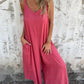 💜LAST DAY PROMOTION - 50%OFF💜Women's Casual Loose Cotton-Linen Blend Jumpsuit with Pockets and Adjustable Straps