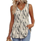 💜LAST DAY PROMOTION - 50%OFF💜Women's Print Flowy Sleeveless V Neck Peplum Tank Tops