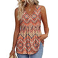 💜LAST DAY PROMOTION - 50%OFF💜Women's Print Flowy Sleeveless V Neck Peplum Tank Tops