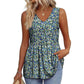💜LAST DAY PROMOTION - 50%OFF💜Women's Print Flowy Sleeveless V Neck Peplum Tank Tops