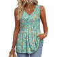 💜LAST DAY PROMOTION - 50%OFF💜Women's Print Flowy Sleeveless V Neck Peplum Tank Tops