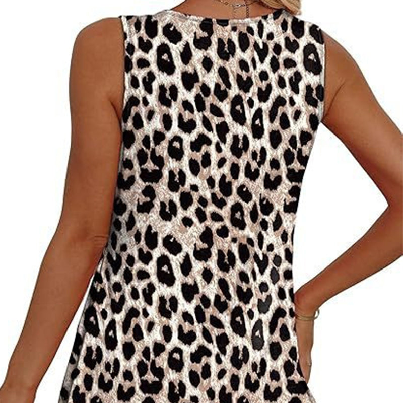 💜LAST DAY PROMOTION - 50%OFF💜Women's Print Flowy Sleeveless V Neck Peplum Tank Tops