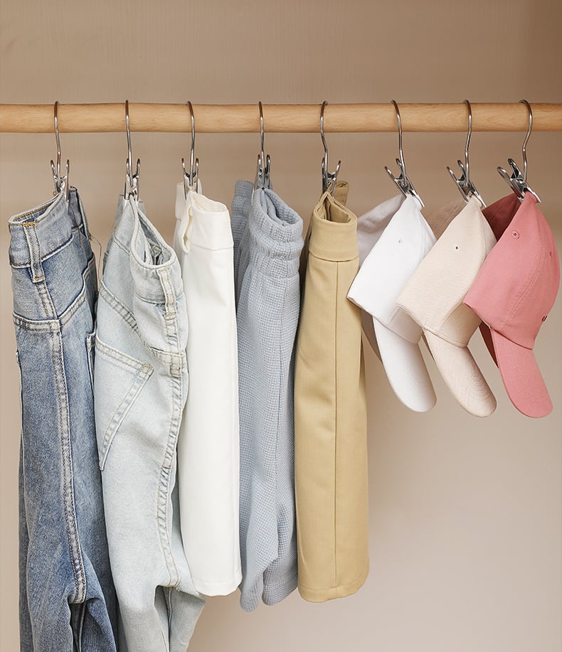 🔥LAST DAY PROMOTION - 50%OFF🔥Anti-rust Clip Space-saving Clothespin Hat Pants Storage Hanging Travel Hook