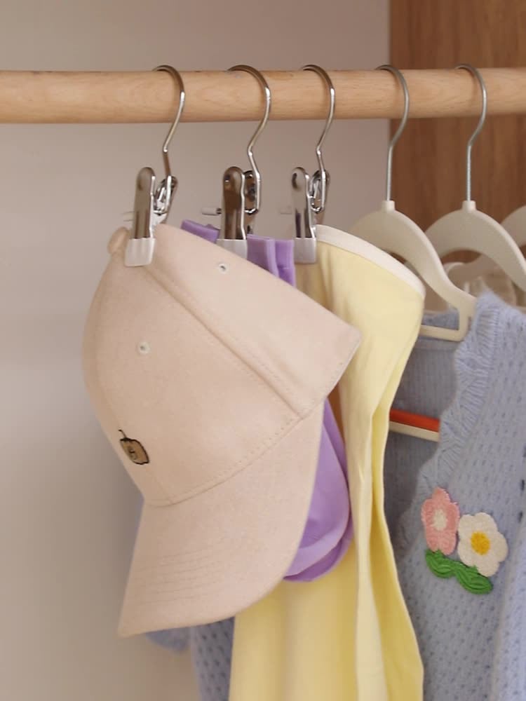 🔥LAST DAY PROMOTION - 50%OFF🔥Anti-rust Clip Space-saving Clothespin Hat Pants Storage Hanging Travel Hook