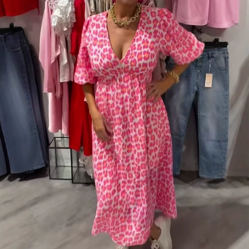 💜 LAST DAY PROMOTION - 50%OFF💜Women's V-Neck Printed Dress