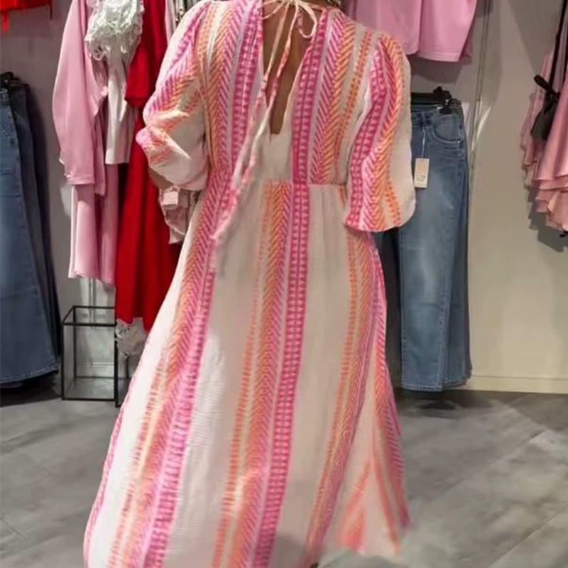 💜 LAST DAY PROMOTION - 50%OFF💜Women's V-Neck Printed Dress