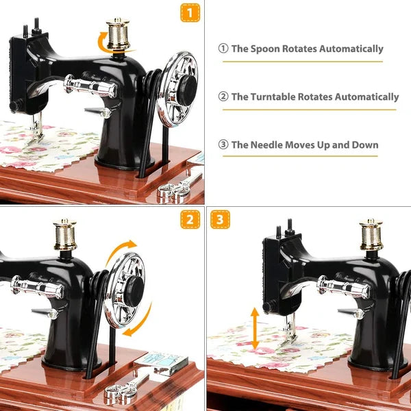 🔥 LAST DAY PROMOTION - 50%OFF 🔥  Wood Mini Sewing Machine Music Box